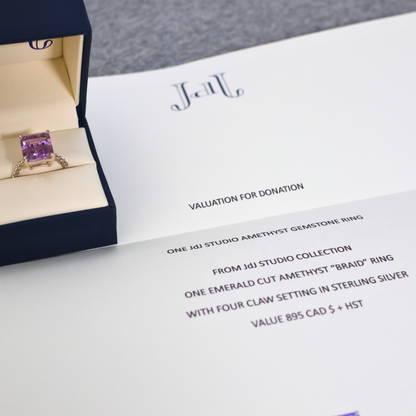 Timeless Glamour: An Emerald-Cut Amethyst Ring