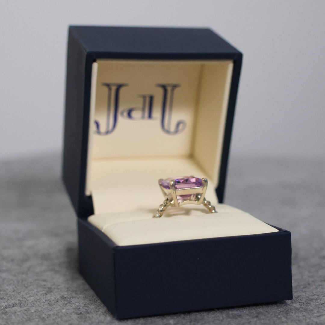Timeless Glamour: An Emerald-Cut Amethyst Ring